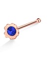 Flower with Stone Silver Bone Nose Stud NSKD-22 